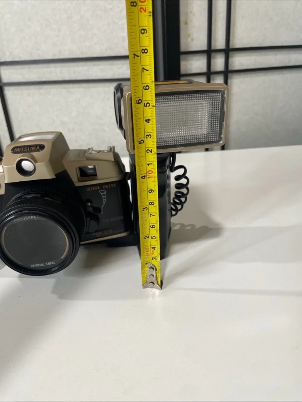 Vintage Mitsuba TC-8000 35mm Camera& Flash - Retro Prop / Decor - Untested